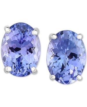 Tanzanite Stud Earrings (1-5/8 Ct. T.w.) In 14k White Gold
