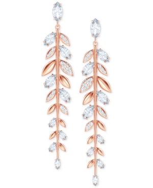 Swarovski Rose Gold-tone Crystal Linear Drop Earrings