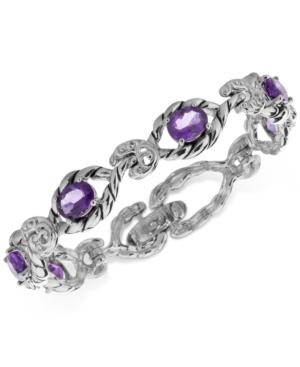 Amethyst Open Link Bracelet (6-5/8 Ct. T.w.) In Sterling Silver
