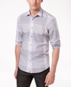 Alfani Men's Chambray Plaid Cotton Shirt, Only At Macy's