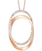Le Vian Diamond Oval Pendant Necklace In 14k Rose Gold (5/8 Ct. T.w.)