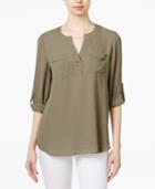 Maison Jules Utility Blouse, Only At Macy's