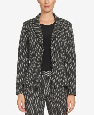 Cece Jacquard Bow-detail Peplum Blazer
