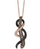 Le Vian Exotics Tri-tone Diamond Woven Pendant Necklace (1 Ct. T.w.) In 14k Rose Gold