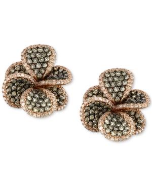 Effy Diamond Flower Stud Earrings (2-3/4 Ct. T.w.) In 14k Rose Gold