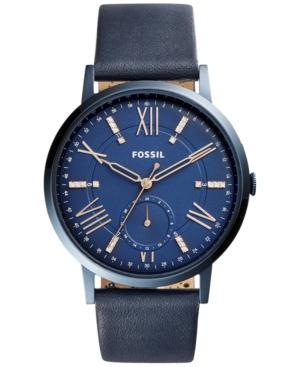 Fossil Women's Gazer Blue Leather Strap Watch 40mm Es4109