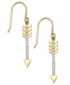 Victoria Townsend 18k Gold Over Sterling Silver Earrings, Diamond Accent Arrow Earrings