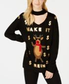 Ultra Flirt By Ikeddi Juniors' Make It Rein Choker-neck Sweater