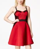 Material Girl Juniors' Lace-trim Strappy-back Fit-and-flare Dress, Only At Macy's