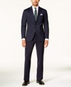 Kenneth Cole Reaction Men's Slim-fit Navy Knit Techni-cole Suit