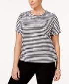 Calvin Klein Plus Size Striped T-shirt