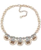 Dkny Gold-tone Stone & Crystal Collar Necklace, 16 + 3 Extender