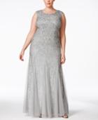 Adrianna Papell Plus Size Beaded Mermaid Gown
