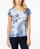 Vince Camuto Painterly Stripe T-shirt