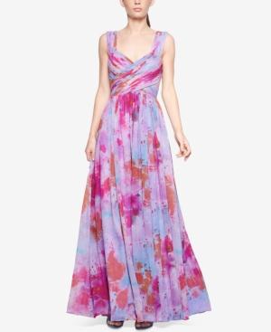 Fame And Partners Printed Pleated Gown