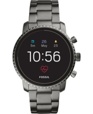 Fossil Q Men's Explorist Hr Smoke Stainless Steel Bracelet Touchscreen Smart Watch 45mm