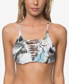 O'neill Palm-print Strappy Halter Top Women's Swimsuit