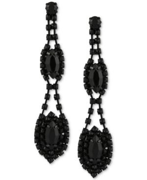Say Yes To The Prom Black-tone Stone Drop Earrings
