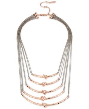 Kenneth Cole New York Two-tone Multi-row Knotted Bar Frontal Necklace