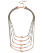 Kenneth Cole New York Two-tone Multi-row Knotted Bar Frontal Necklace