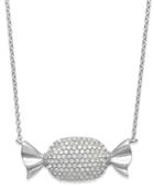Simone I. Smith Platinum Over Sterling Silver Crystal Candy Pendant Necklace