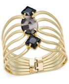 Thalia Sodi Gold-tone Stone Hinged Cuff Bracelet, Only At Macy's
