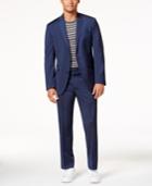 Kenneth Cole Reaction Men's Slim-fit Navy Iridescent Technicole Suit