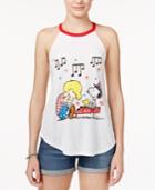 Hybrid Juniors' Peanuts Snoopy Graphic Halter Tank Top