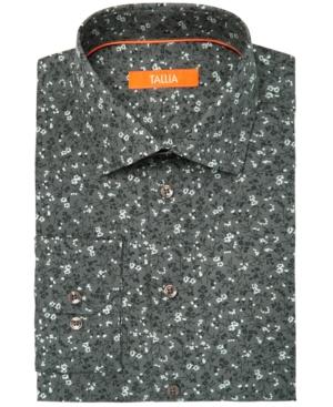 Tallia Men's Fitted White Mini Floral Dress Shirt