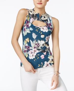 Guess Gibson Cutout Zip-neck Top