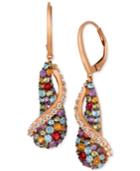 Le Vian Multi-gemstone Drop Earrings (3-1/4 Ct. T.w.) In 14k Rose Gold