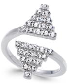 Inc International Concepts Silver-tone Crystal Geometric Wrap Ring, Created For Macy's