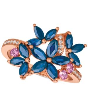 Le Vian Multi-sapphire (1-9/10 Ct. T.w.) & Diamond (1/10 Ct. T.w.) Ring In 14k Rose Gold