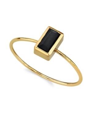 2028 14k Gold Dipped Rectangle Crystal Ring