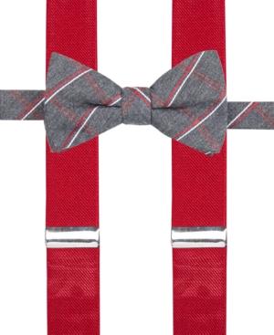 Alfani Men's Holiday Grid Bow Tie & Suspender Set, Only At Macy's