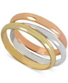 Hint Of Gold Tri-tone Stackable Ring Set
