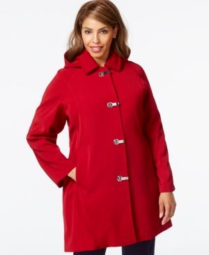 London Fog Plus Size Hooded Clip-front Jacket