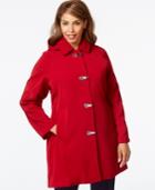 London Fog Plus Size Hooded Clip-front Jacket