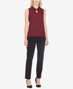 Tahari Asl Twist-neck Keyhole Top