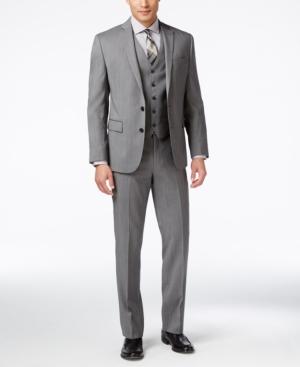 Ryan Seacrest Distinction Men's Light Gray Hairline Slim-fit Vested Suit, Only At Macy's