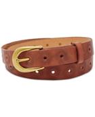 Fossil Floral Perforated Embossed Leather Belt