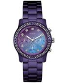 Guess Women's Purple Stainless Steel Bracelet Watch 37mm U0774l4