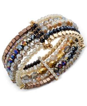 Inc International Concepts Gold-tone Beaded Cuff Bracelet, Only At Macy's