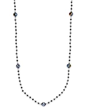 Inc International Concepts Silver-tone Jet Stone Long Necklace, Only At Macy's