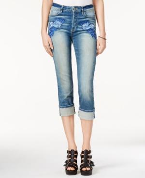 Guess Embroidered Skinny Capri Jeans