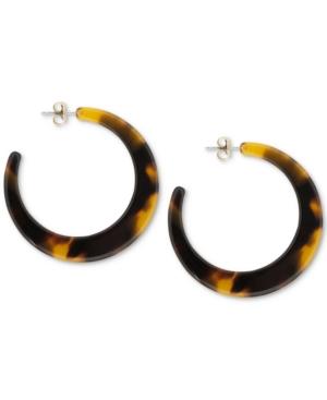 Lucky Brand Gold-tone Tortoise-look Open Hoop Earrings