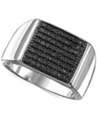 Men's Black Diamond (3/4 Ct. T.w.) Ring In Sterling Silver