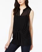 Bar Iii Tie-front Illusion Top, Only At Macy's