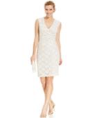 Connected Cap-sleeve Sequined Lace Dress