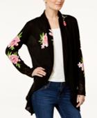 Inc International Concepts Embroidered Open-front Cardigan, Only At Macy's